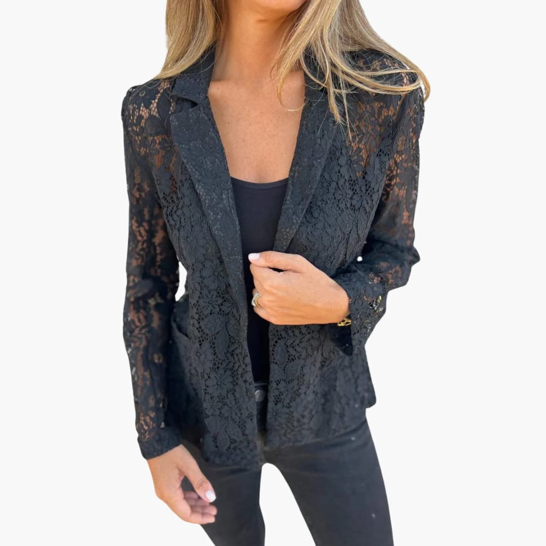 Audrey Lace Blazer in black