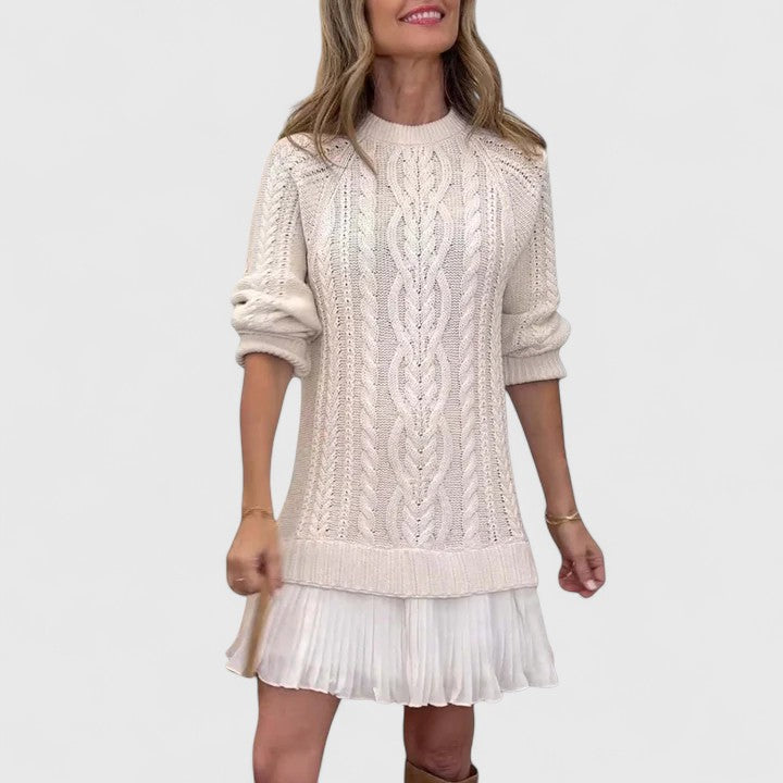 Ashlyndora Sweater Dress in apricot