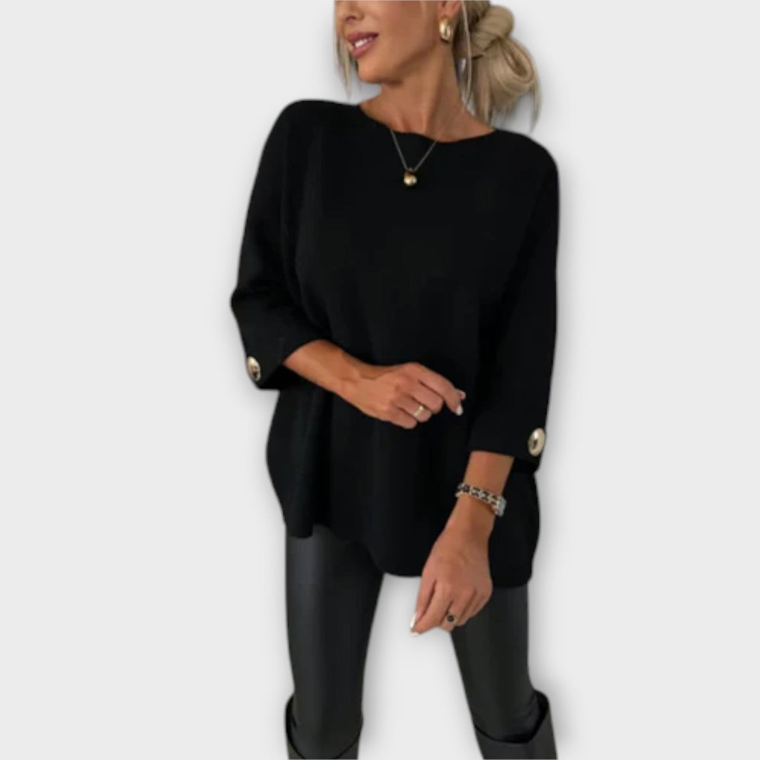 April Sweater Blouse in black