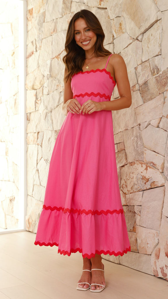 Clara Long Dress That Accents in pink