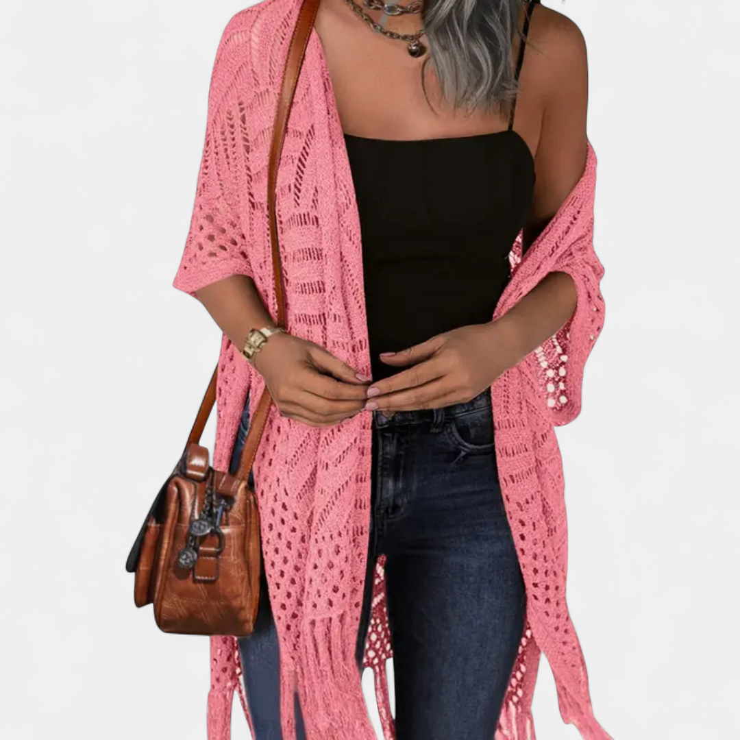 Sol ne Boho Crochet Tassel in deep pink