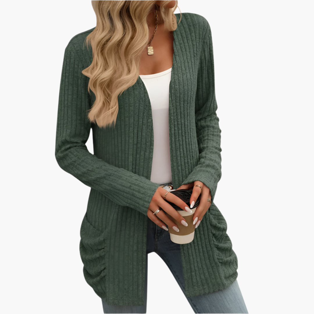 Violet Cardigan in dark green