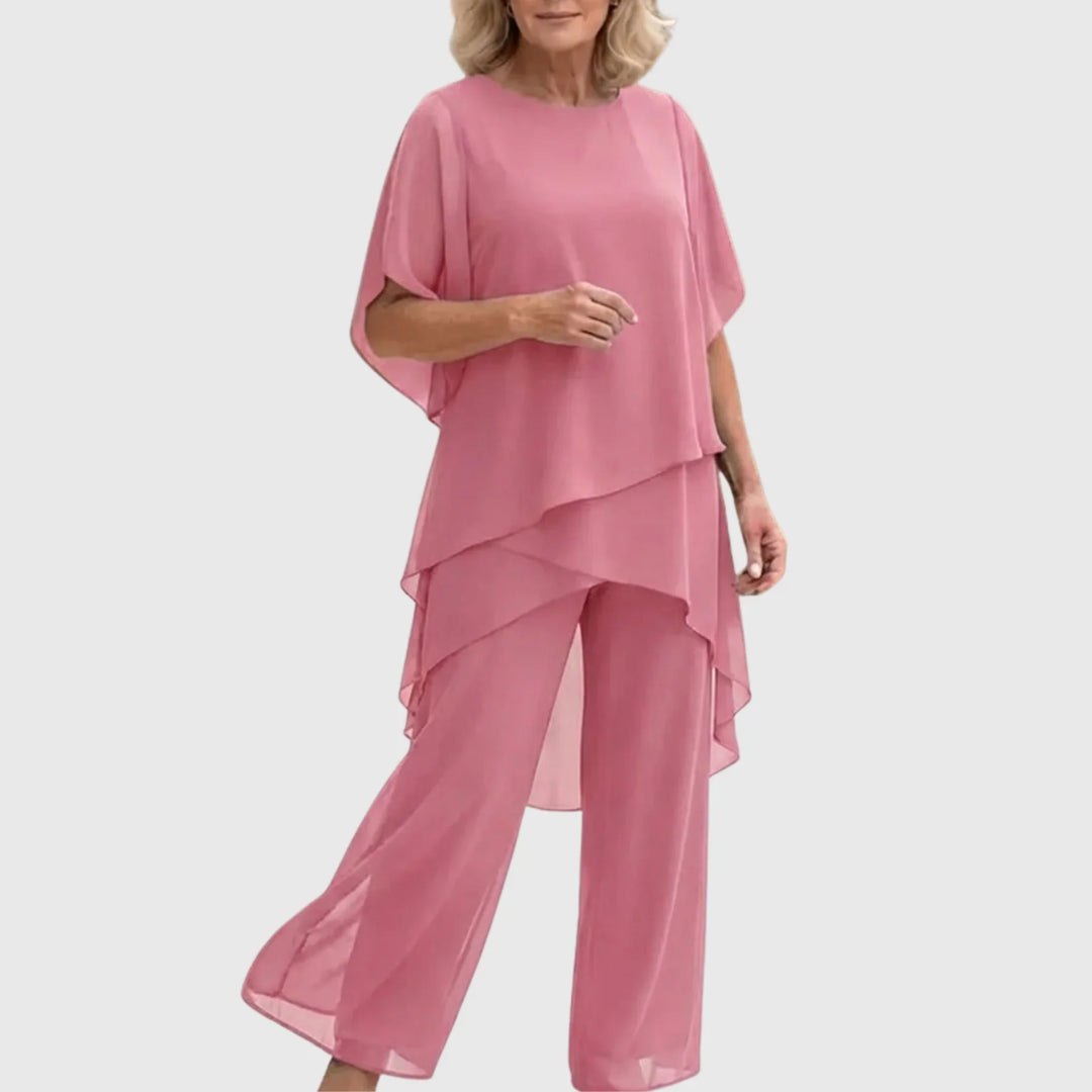 Elara Fluid Palazzo Set in pink