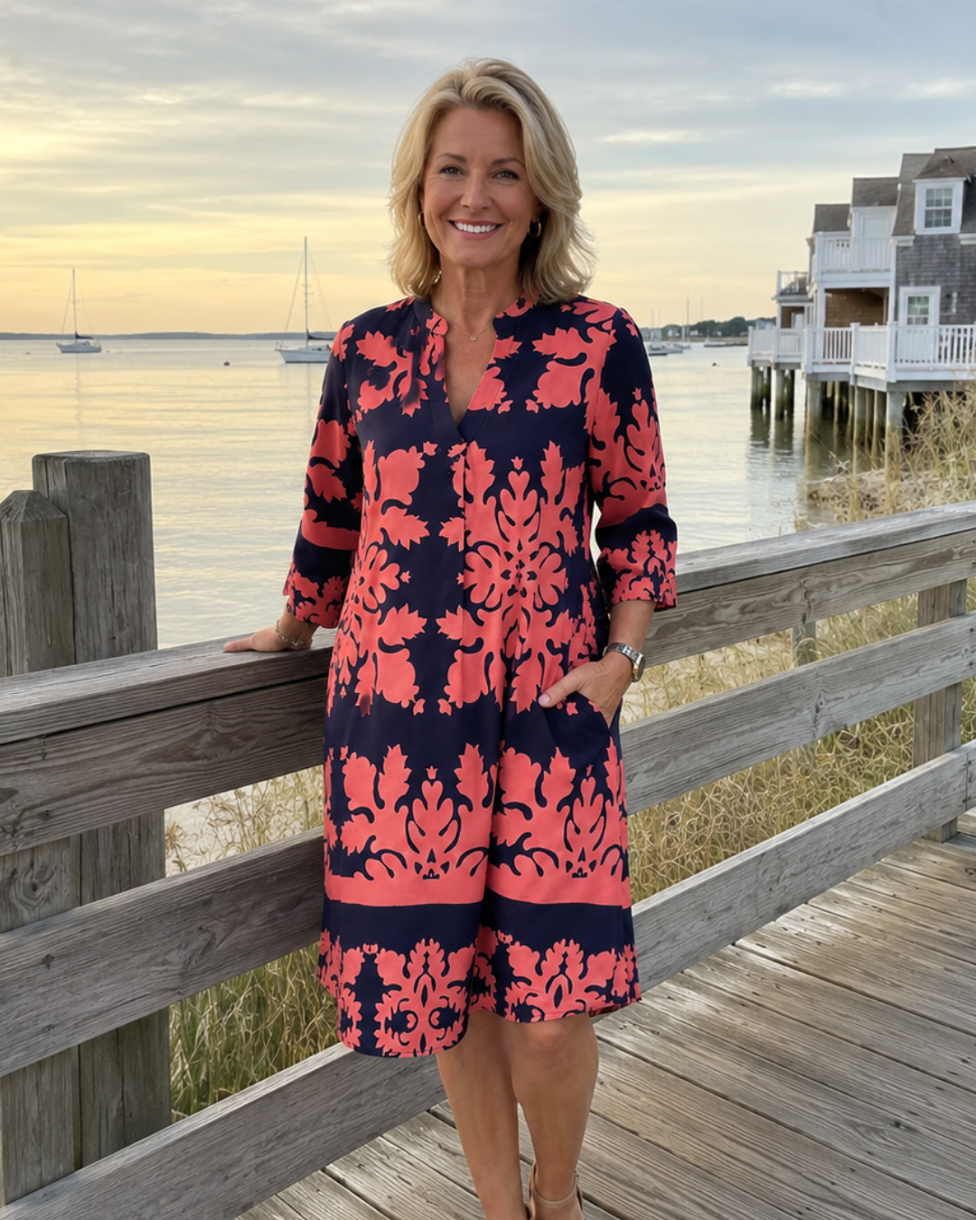 Giada Light Bloom Dress in black-pink