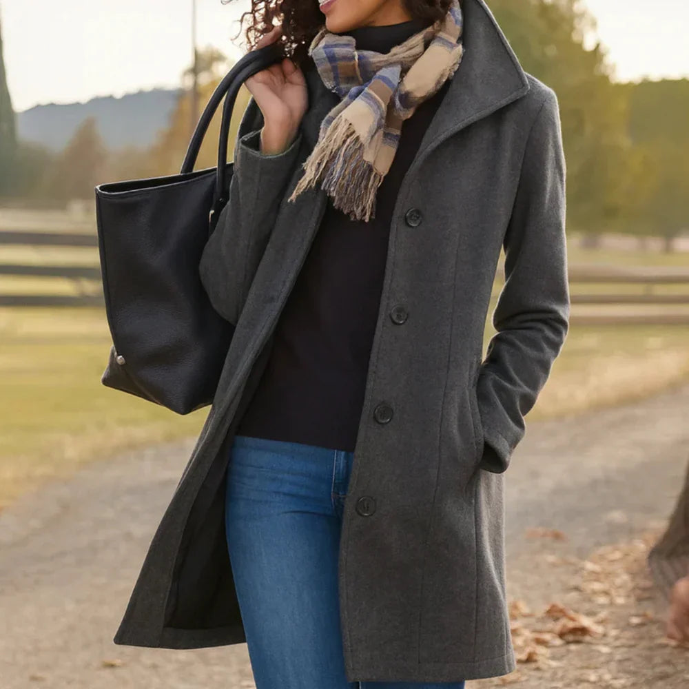 Adriana Coat with Embracing in gray