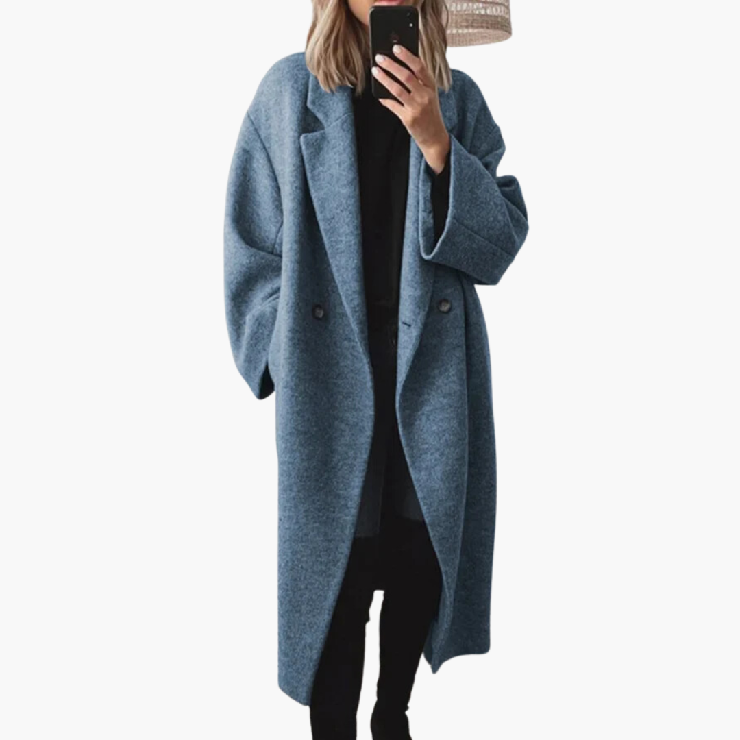 Tilly Long Coat in blue