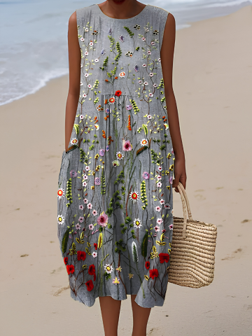 Cara Midi Dress Wildflower in multicolor