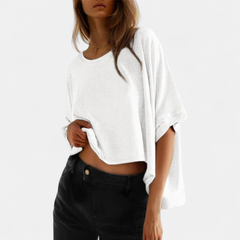 Joli Classic Oversized Loose-fit Tee in white