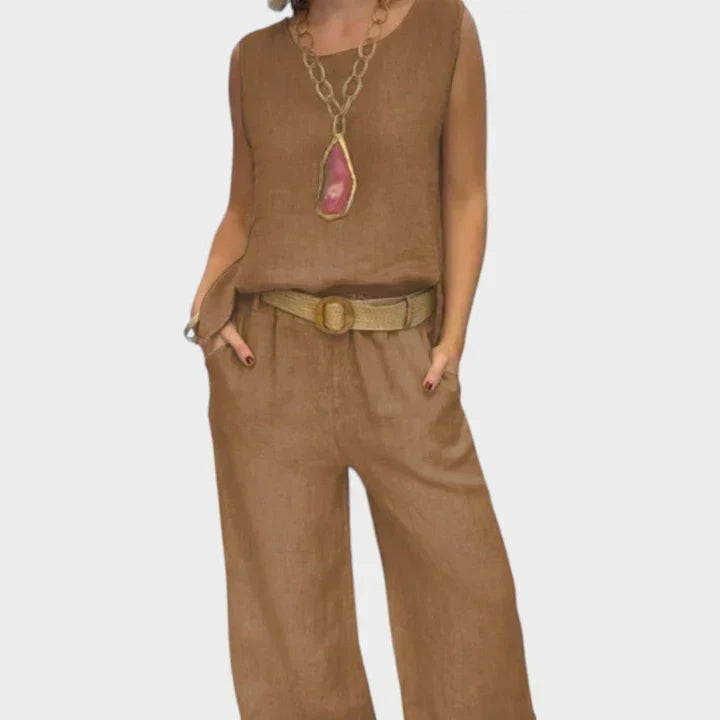 Paloma Complete Boho Two-piece Set in light brown