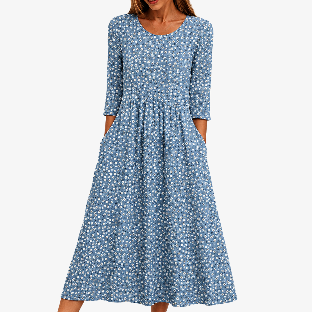 Blue Meadow Easy-wear Floral Midi