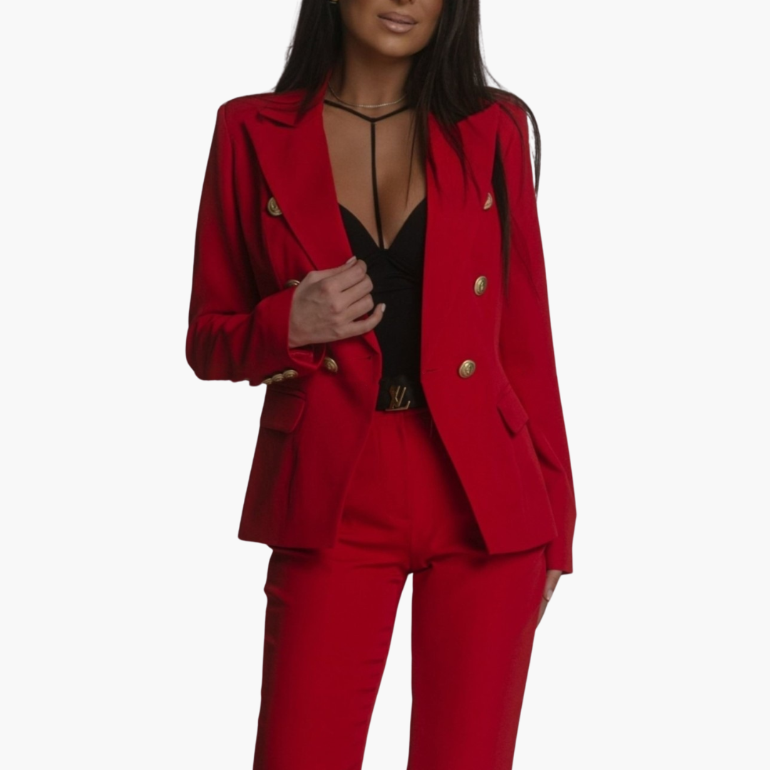 Alice Long Sleeve Suit in red