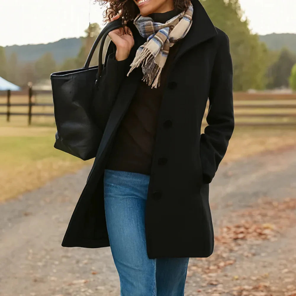 Adriana Coat with Embracing in black