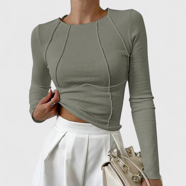 Denise Long-sleeve Top in gray