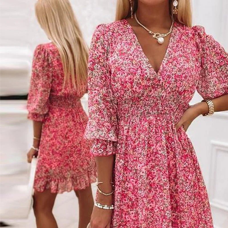Thessaly Floral Maxi Dress in blush
