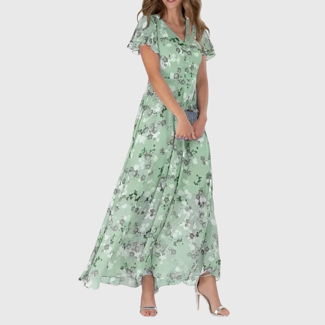 Lola Figure Flattering Dress in green
