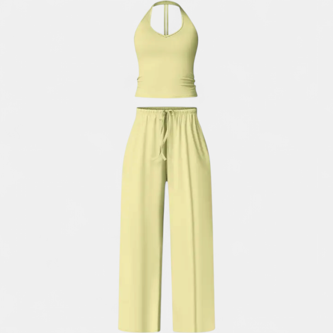 Teagan Flare Leg Padded Sports in light yellow