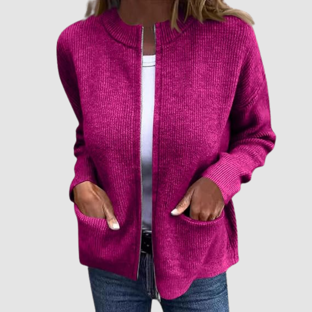 Jenise and Cardigan in pink