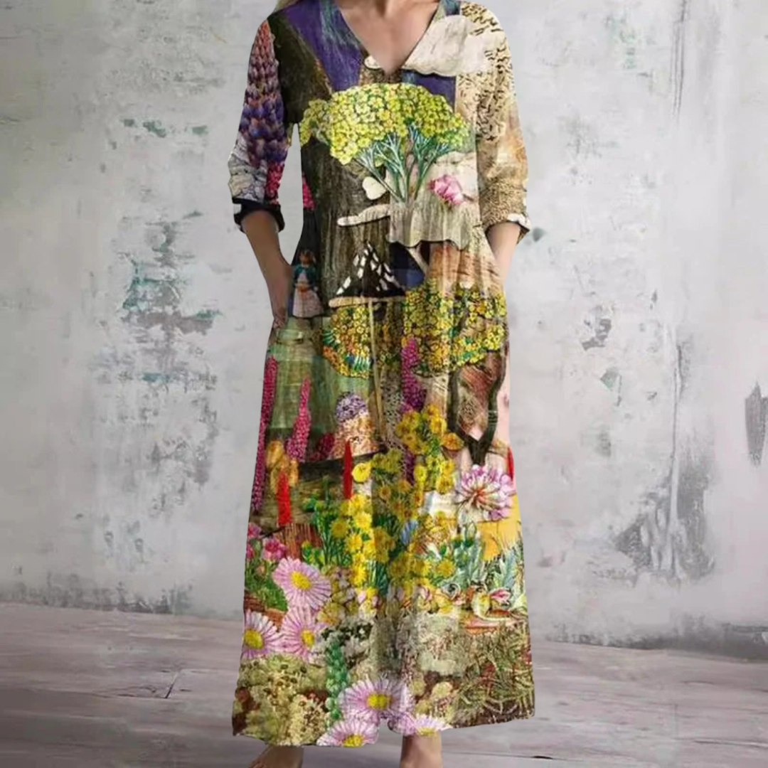 Olda Floral Summer Dress in multicolor