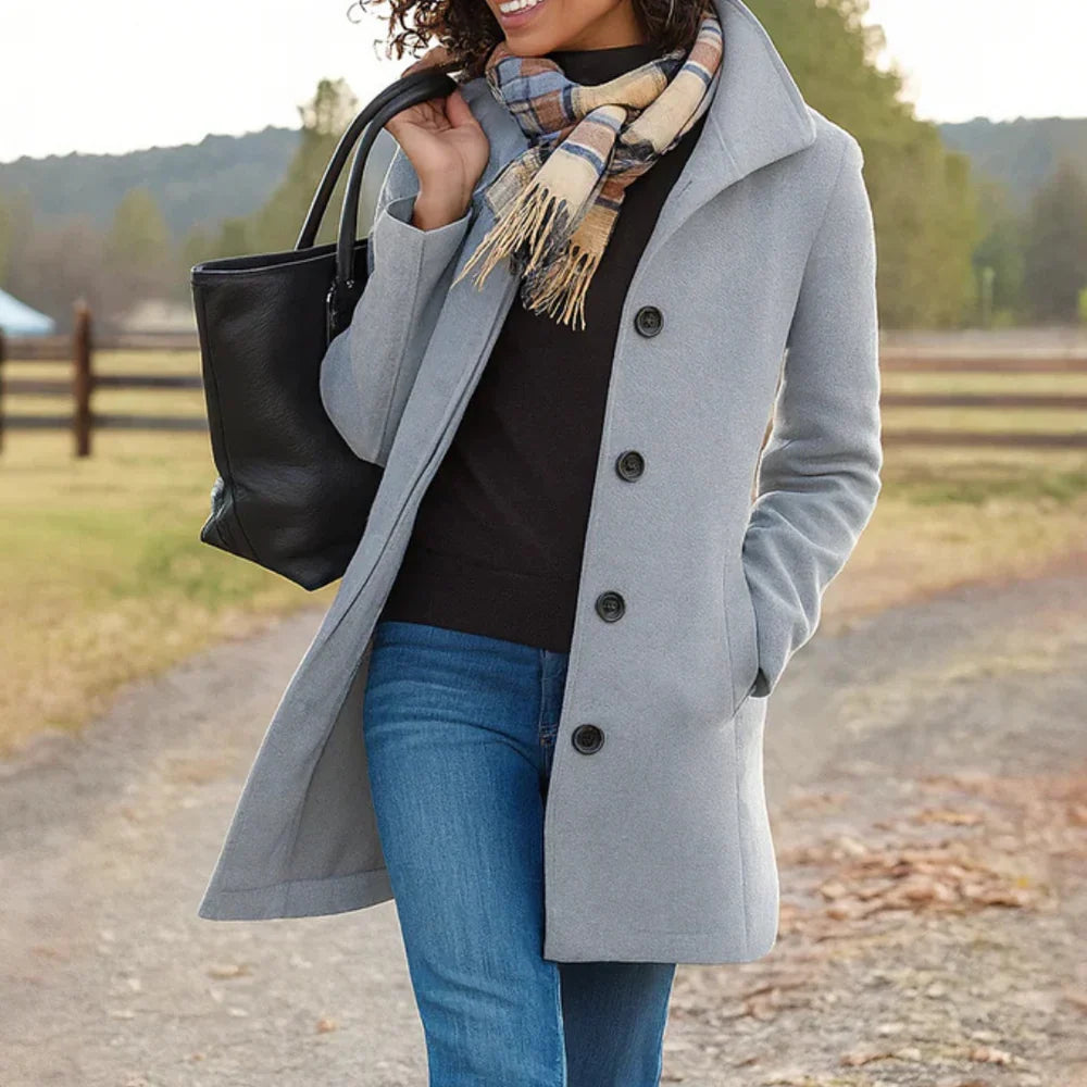 Adriana Coat with Embracing in silver