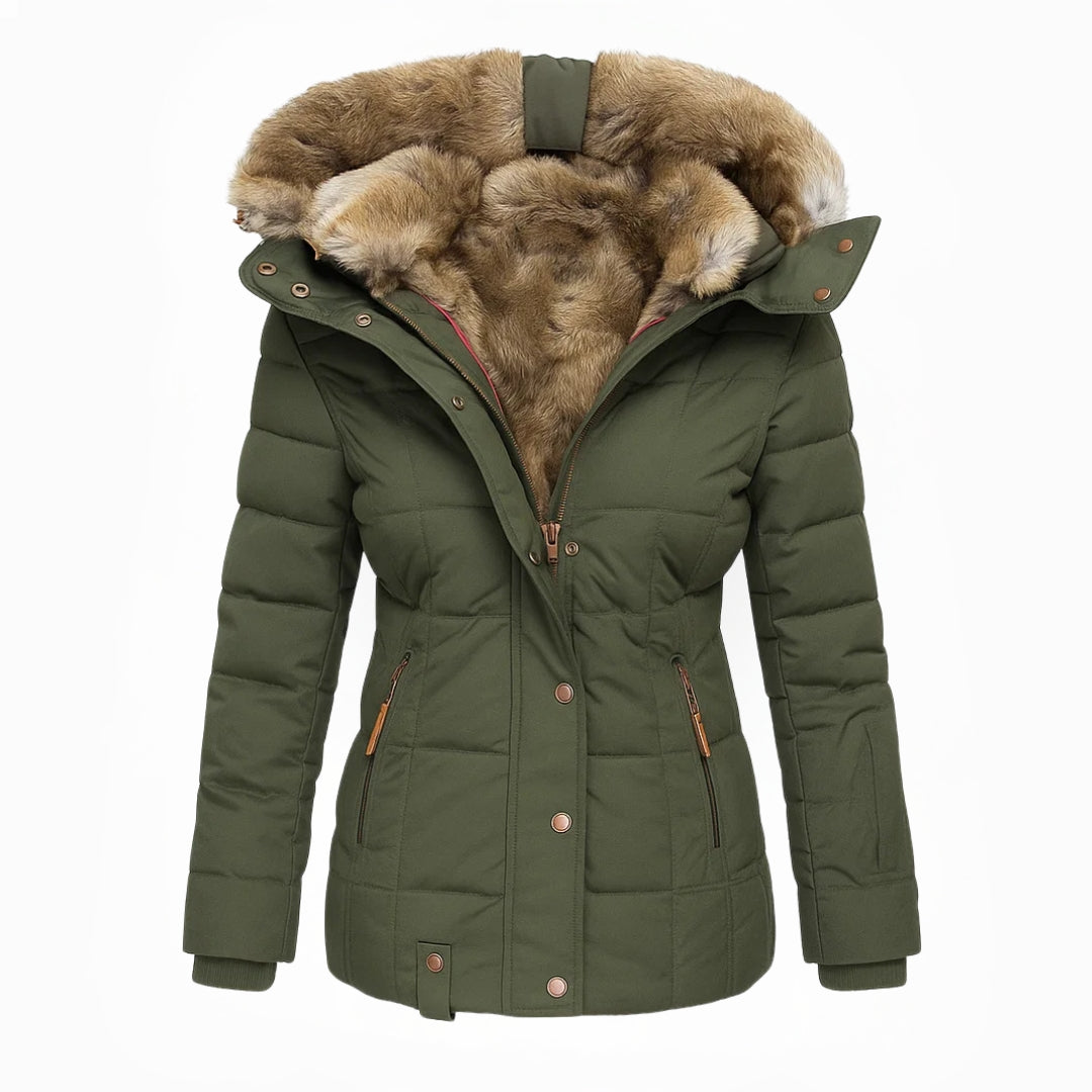 Alisson Winter Coat with Fur in green