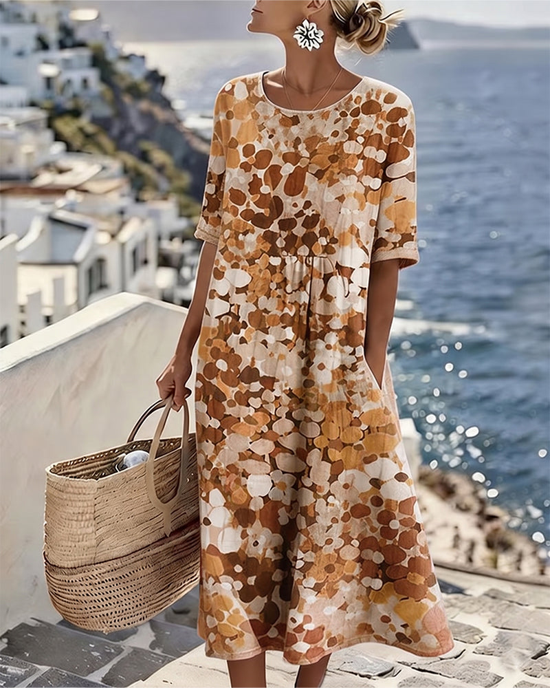 Julissa Charming Floral Dress in orange