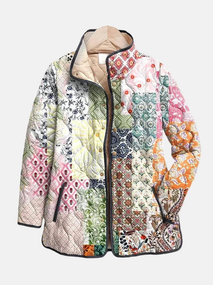 Suri Floral Print Quilted Jacket in multicolour