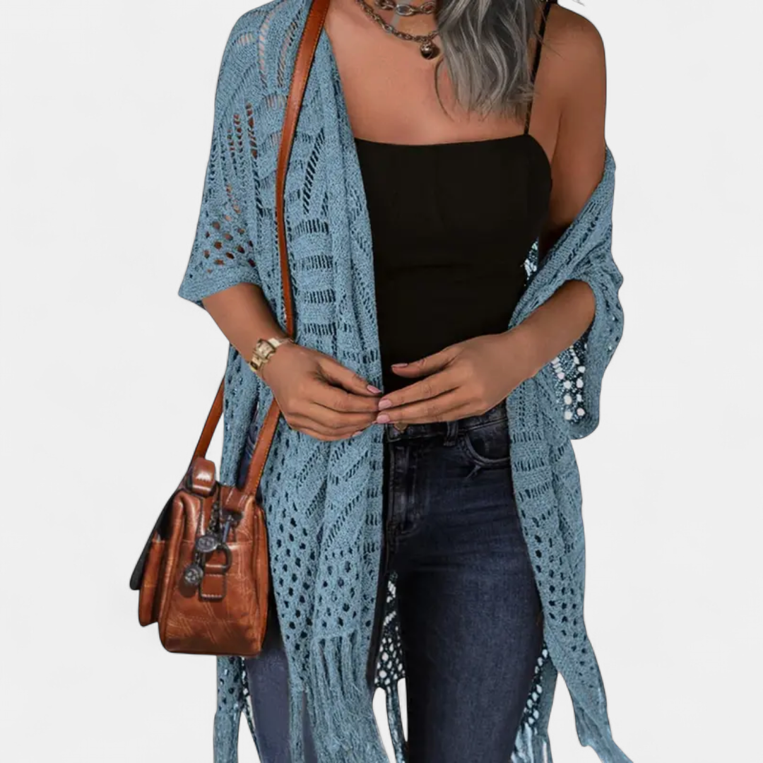 Sol ne Boho Crochet Tassel in light blue