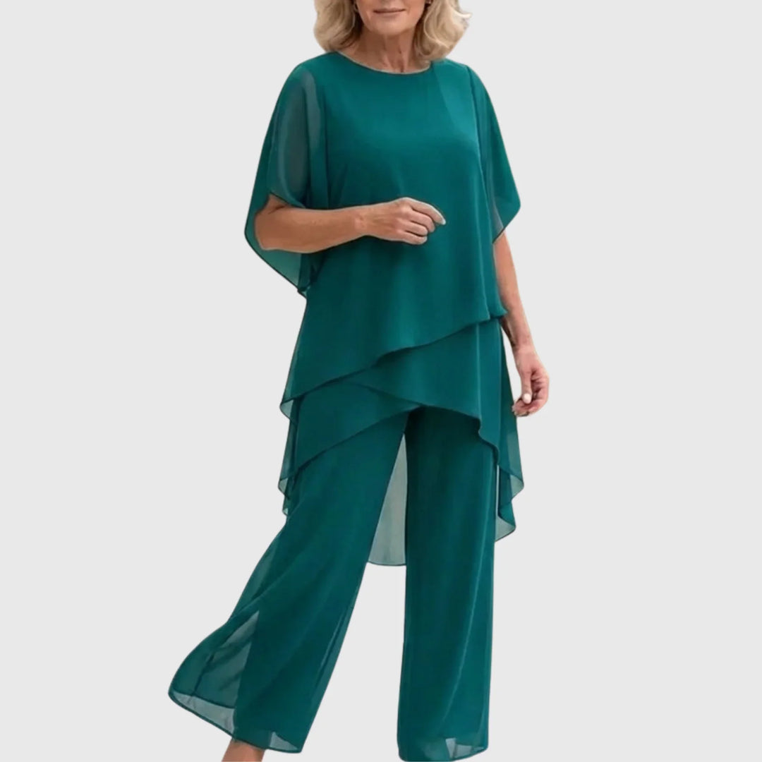 Elara Fluid Palazzo Set in green