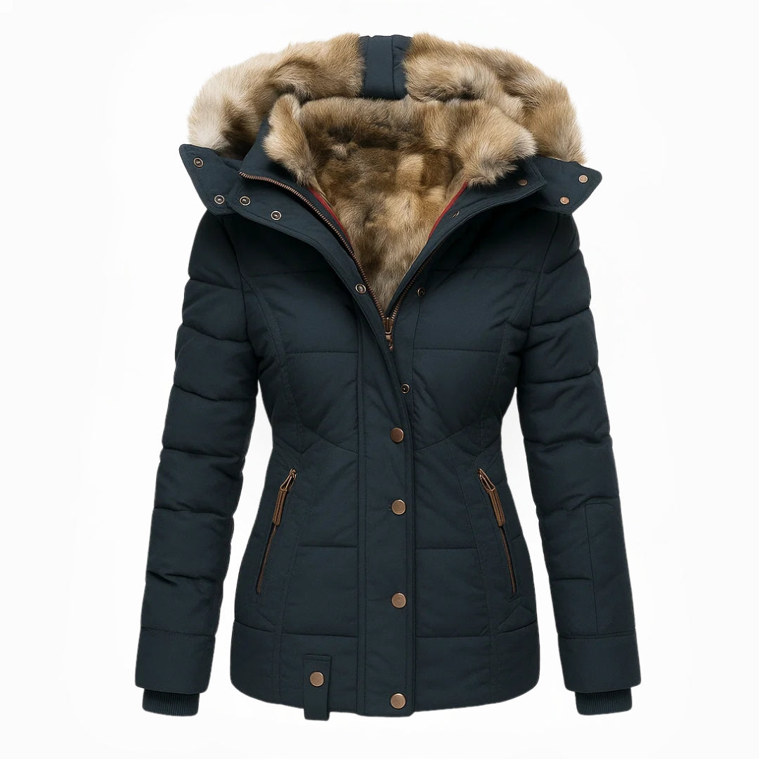 Alisson Winter Coat with Fur in blue
