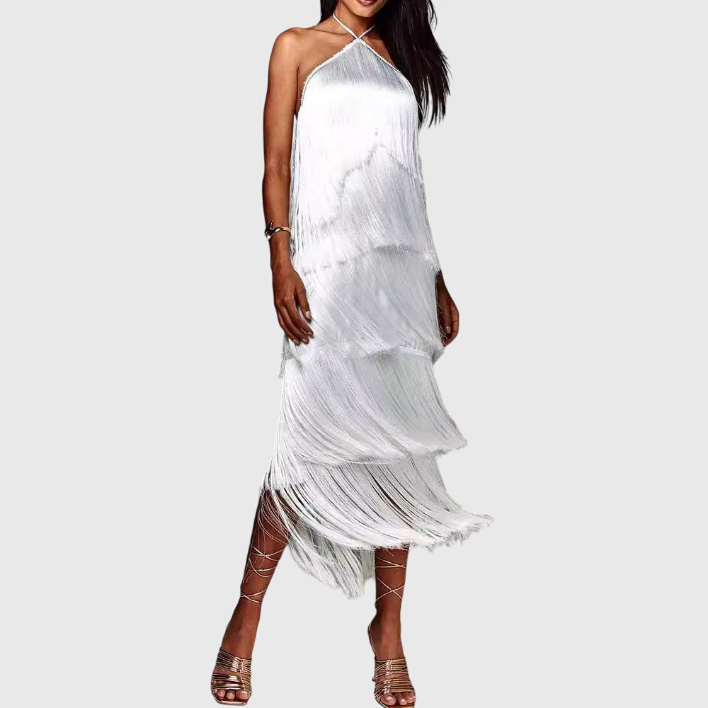 Artiselle Tassel Dress in white