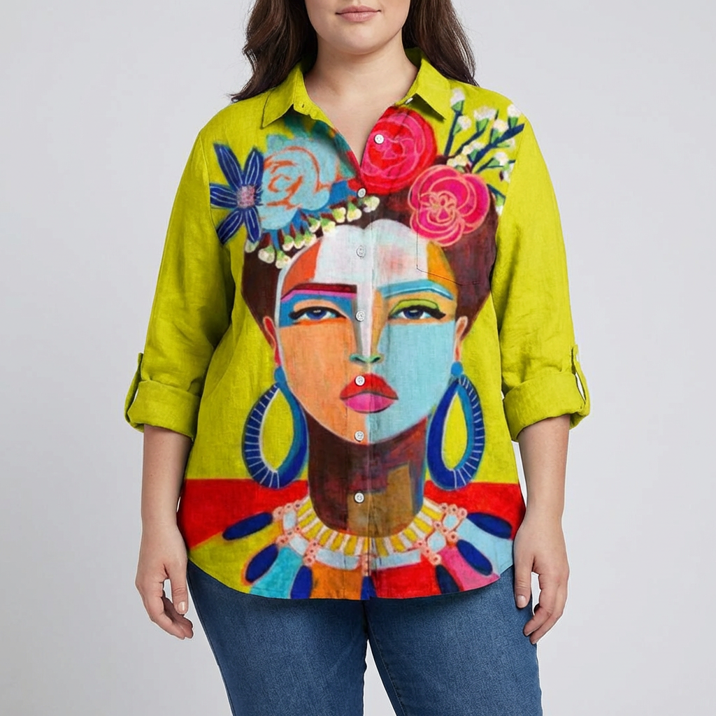 Ember Linen Summer Blouse in yellow