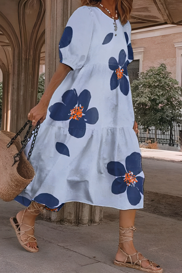Iris and Midi Dress in blue