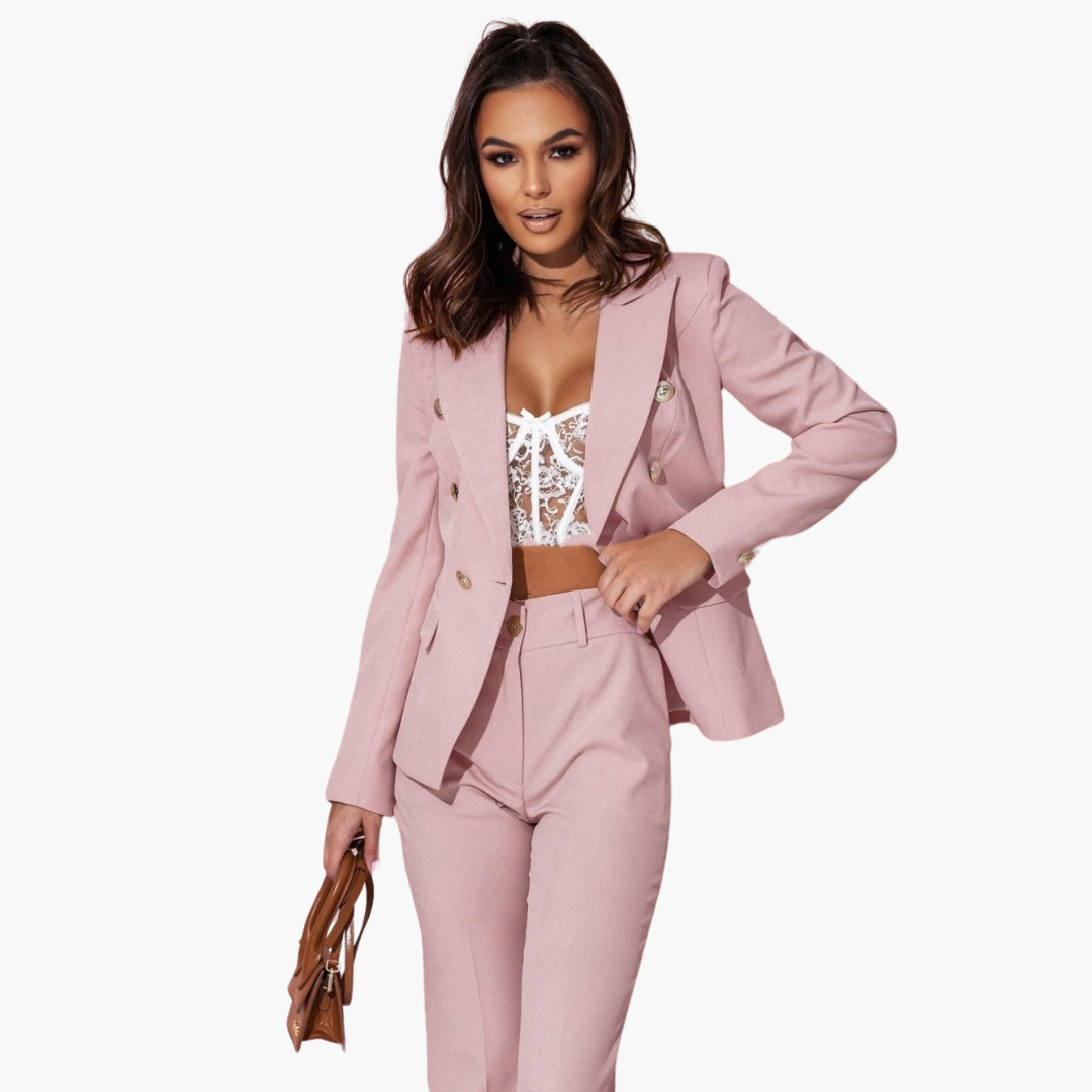 Alice Long Sleeve Suit in pink