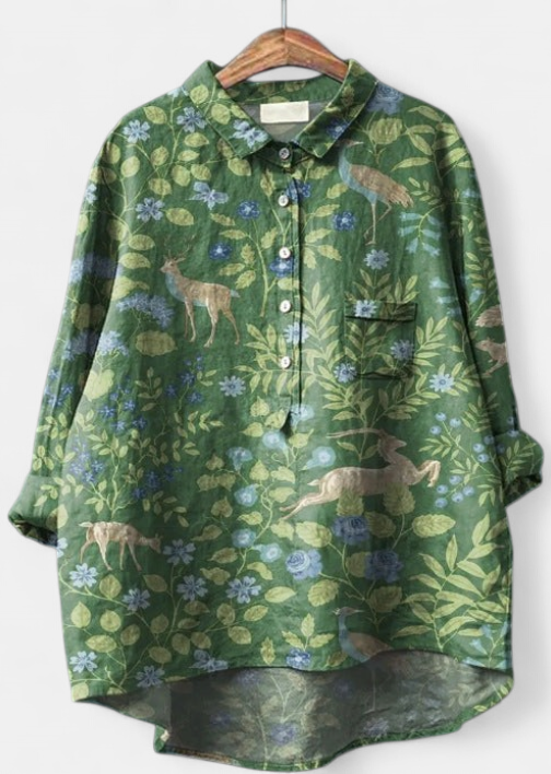 Caitlin Classic Floral Blouse in print 10