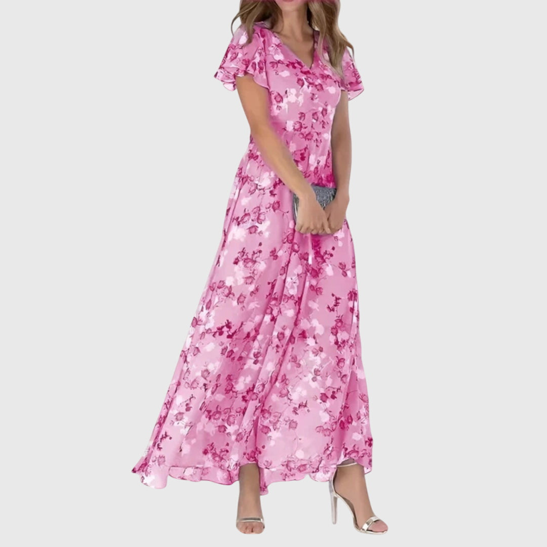 Lola Figure Flattering Dress in light pink