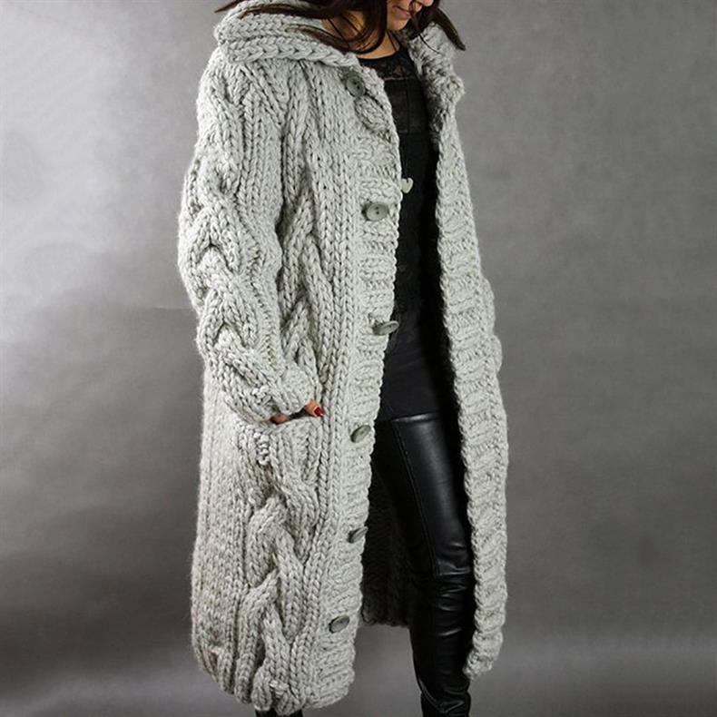 Carine Longline Knit Coat in gray