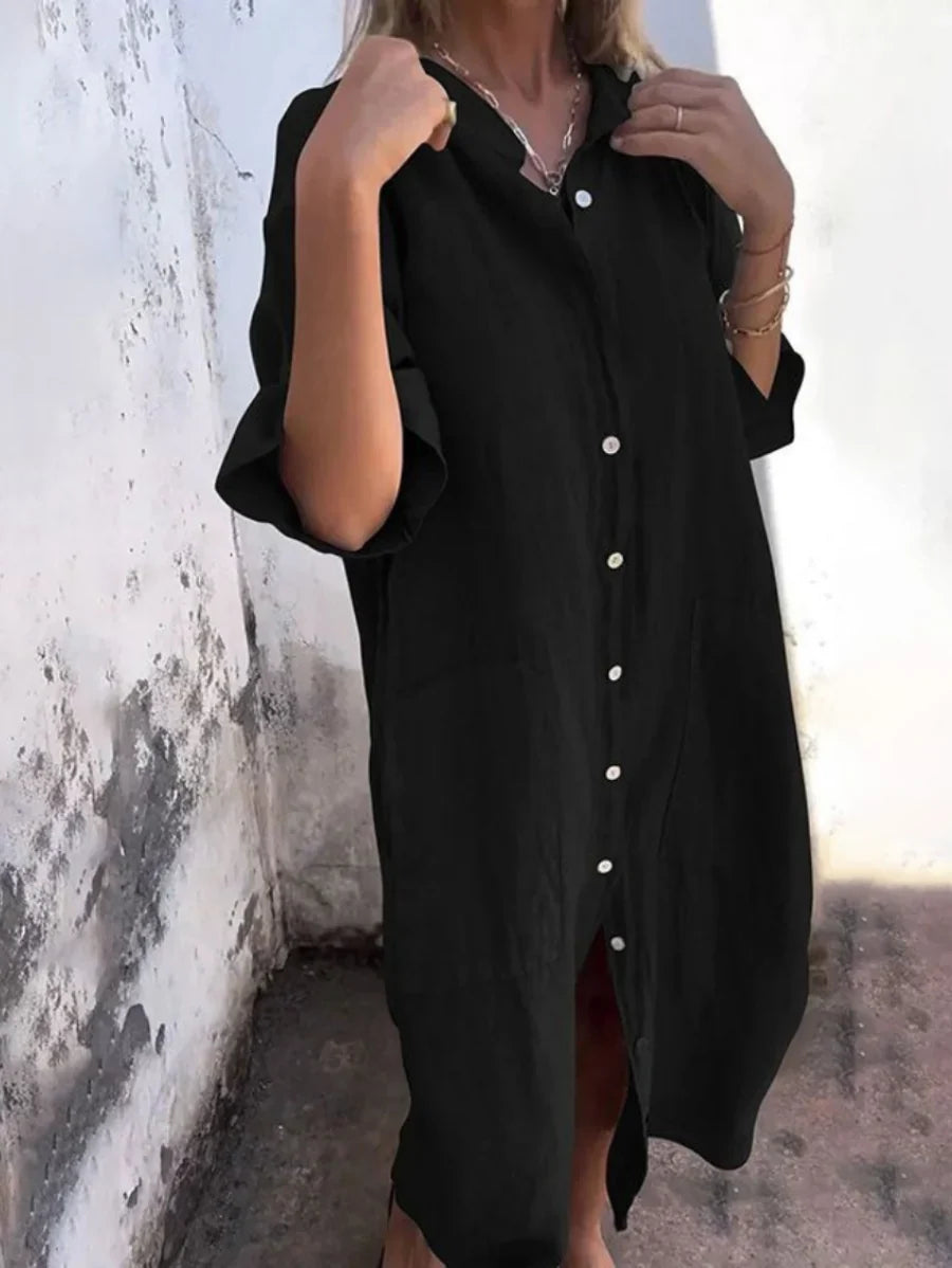 Dora Shirt Dress in black