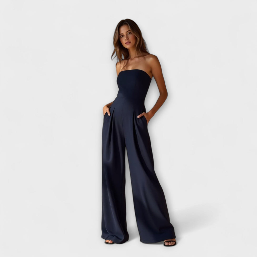 Kiora Strapless Jumpsuit in blue