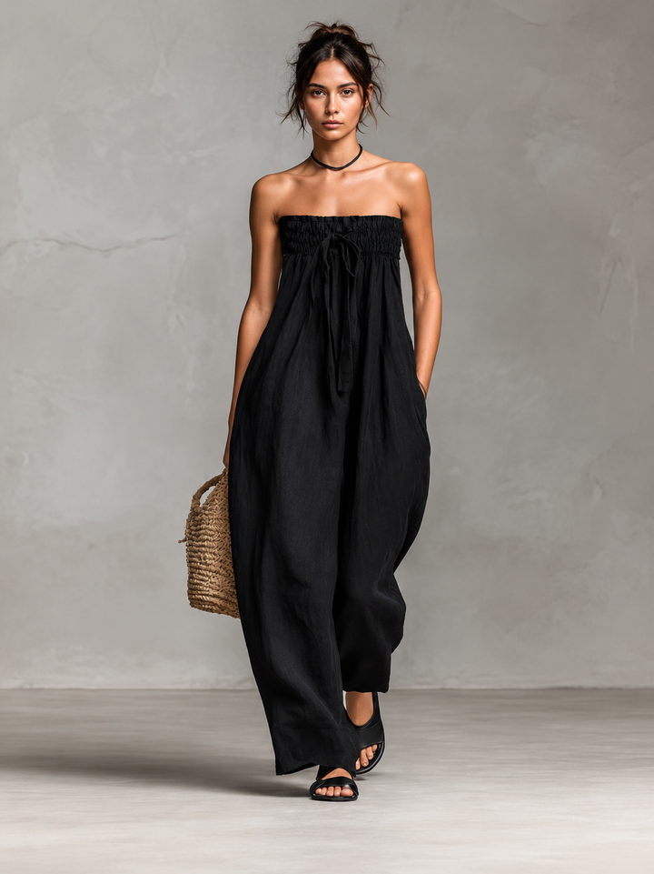 Nina Strapless Jumpsuit in black