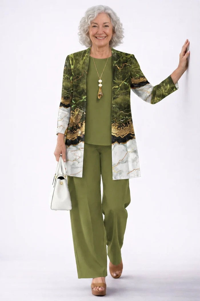 Jenilyn Classic Elegance Three-piece in olive green