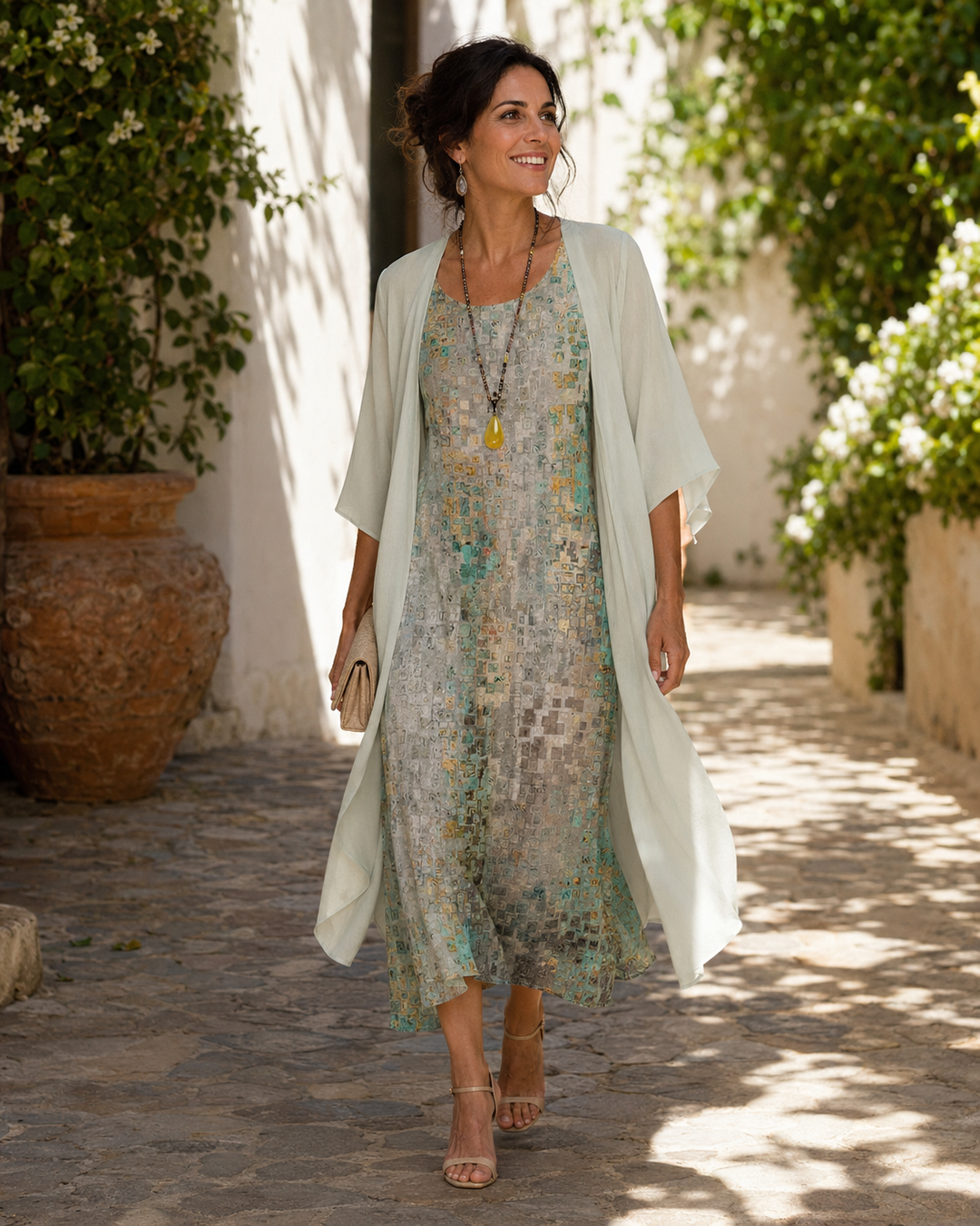 Leonora Layered Dress Set in multicolor