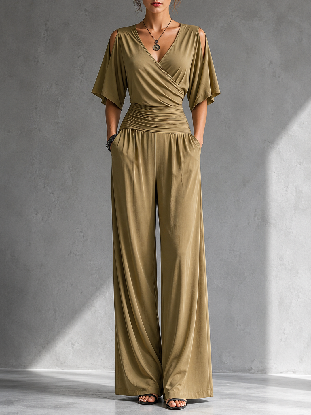Gerika Elegant Jumpsuit in khaki