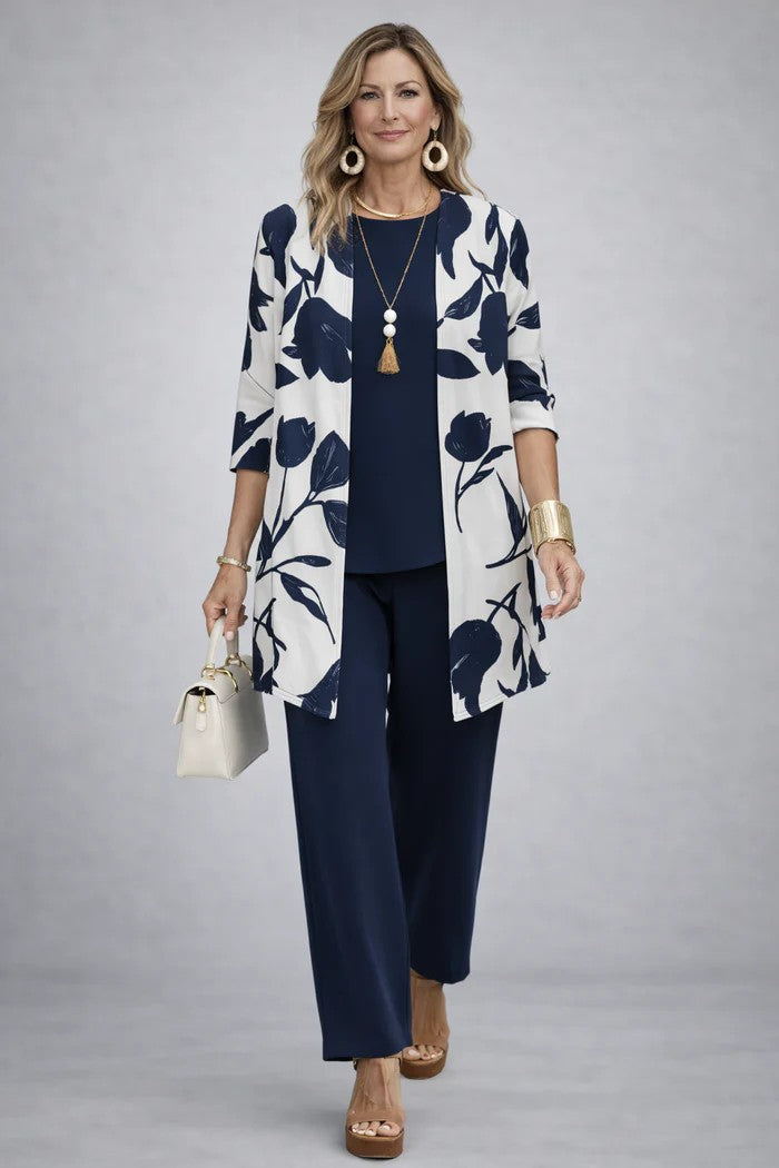 Jenilyn Classic Elegance Three-piece in blue white