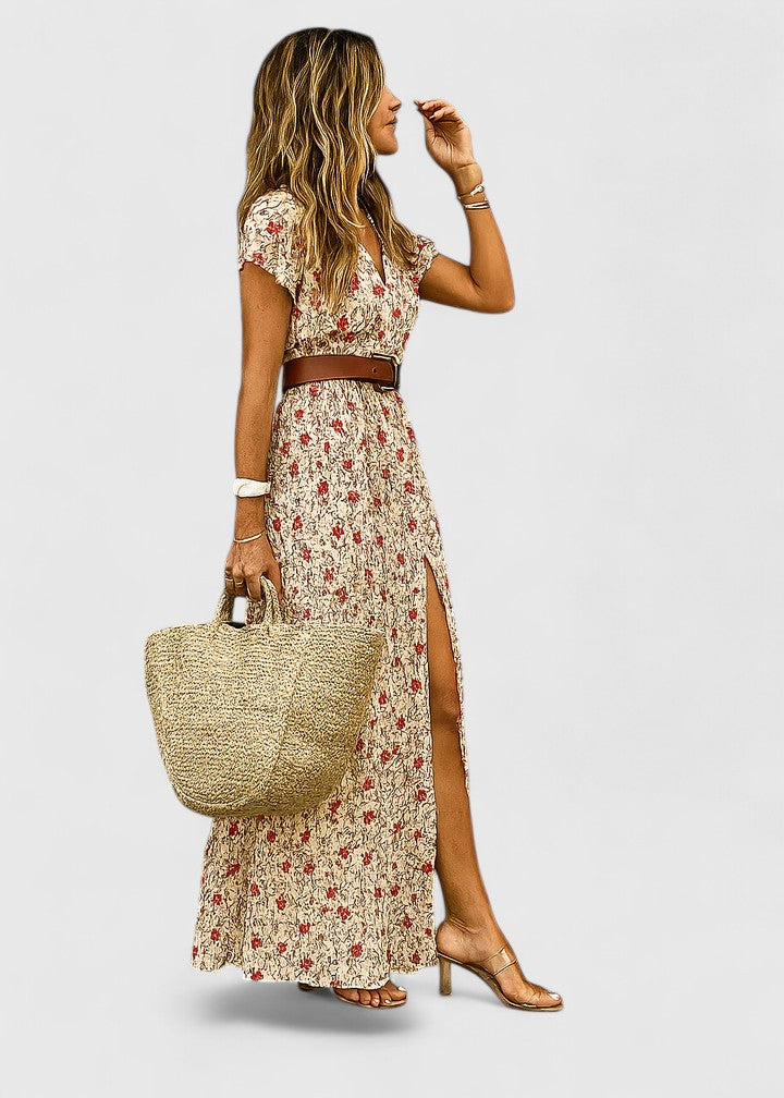 Lorraine Boho Maxi Dress in red