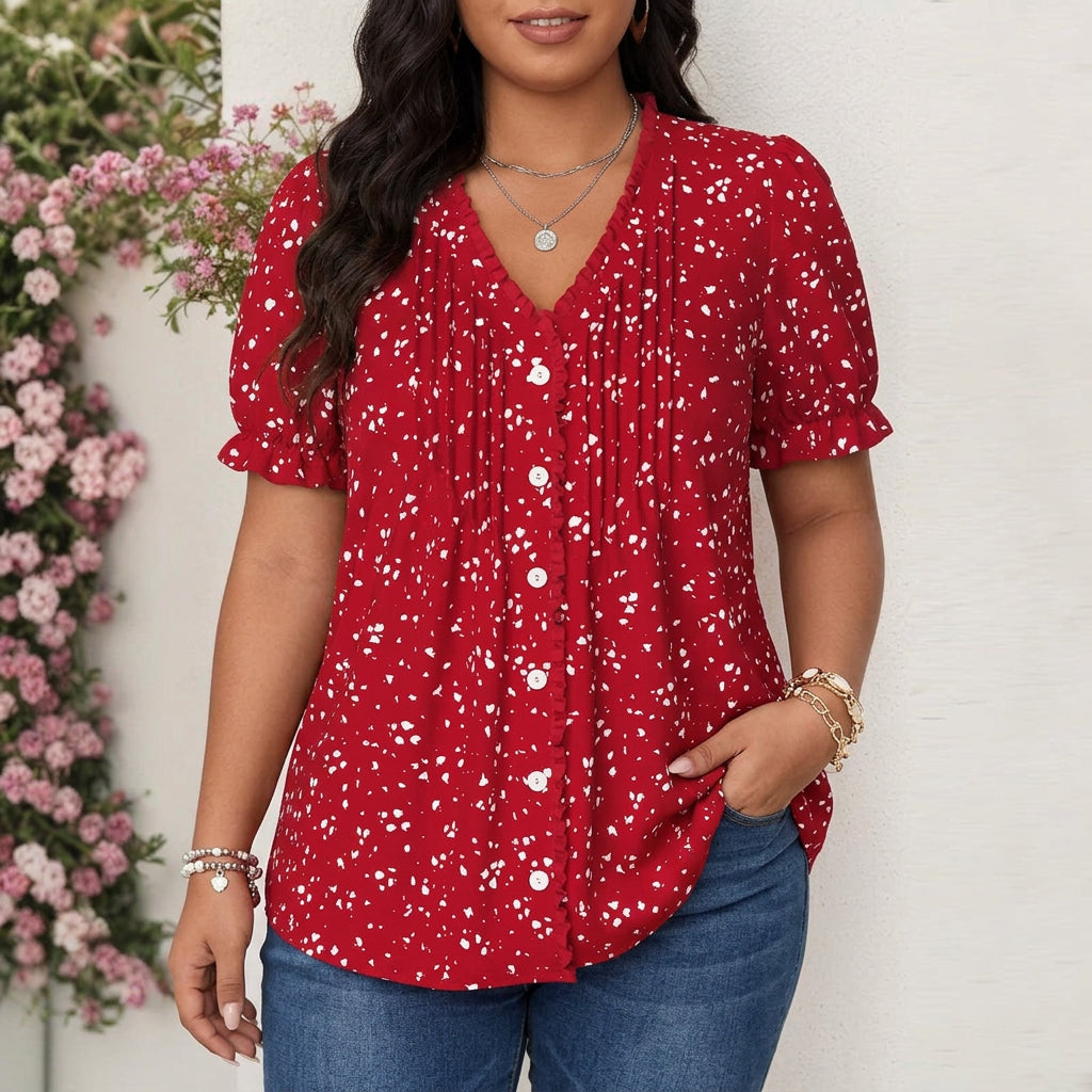 Aurelia Vintage Blouse in red