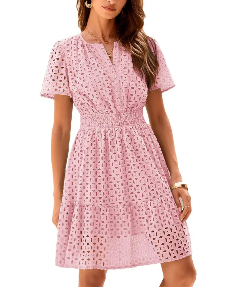 Magda Sweetheart Neckline Dress in pink