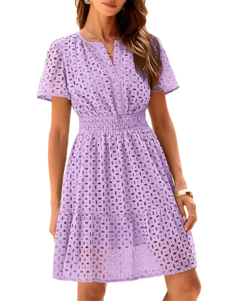 Magda Sweetheart Neckline Dress in purple