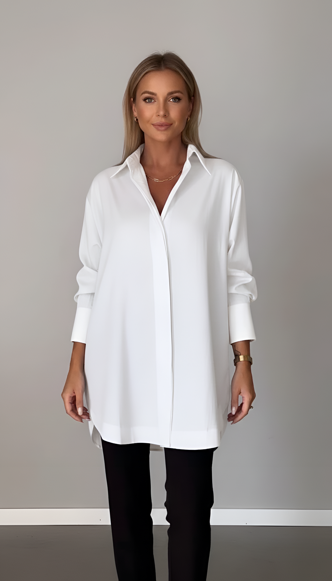 Morgan Oversized Cotton Shirt in white