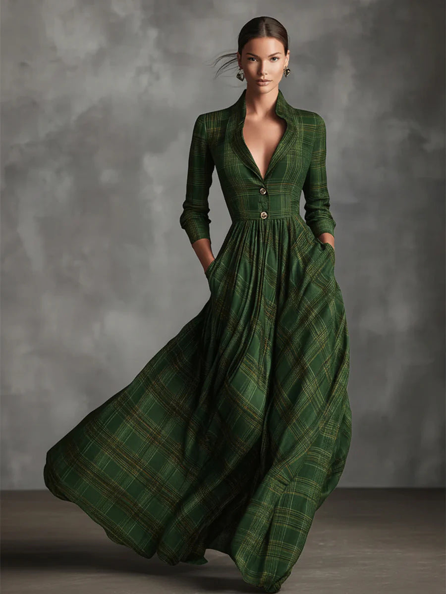 Odessa Vintage Dress in green