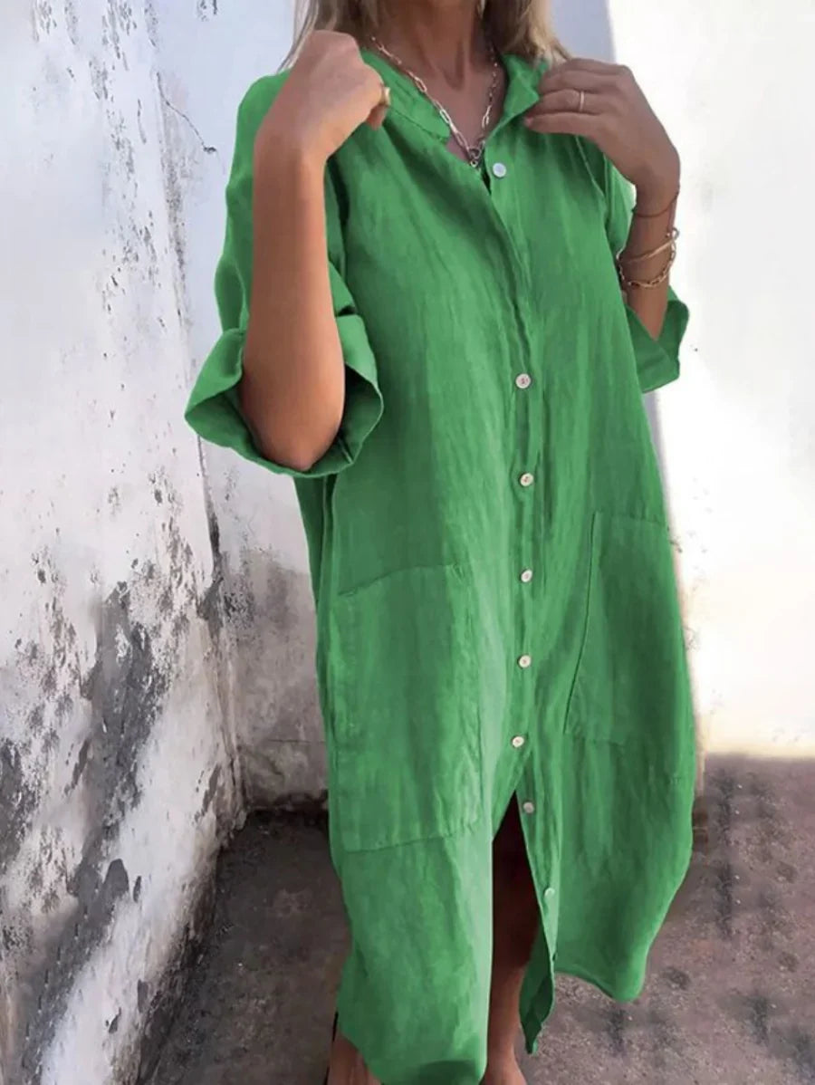 Dora Shirt Dress in green